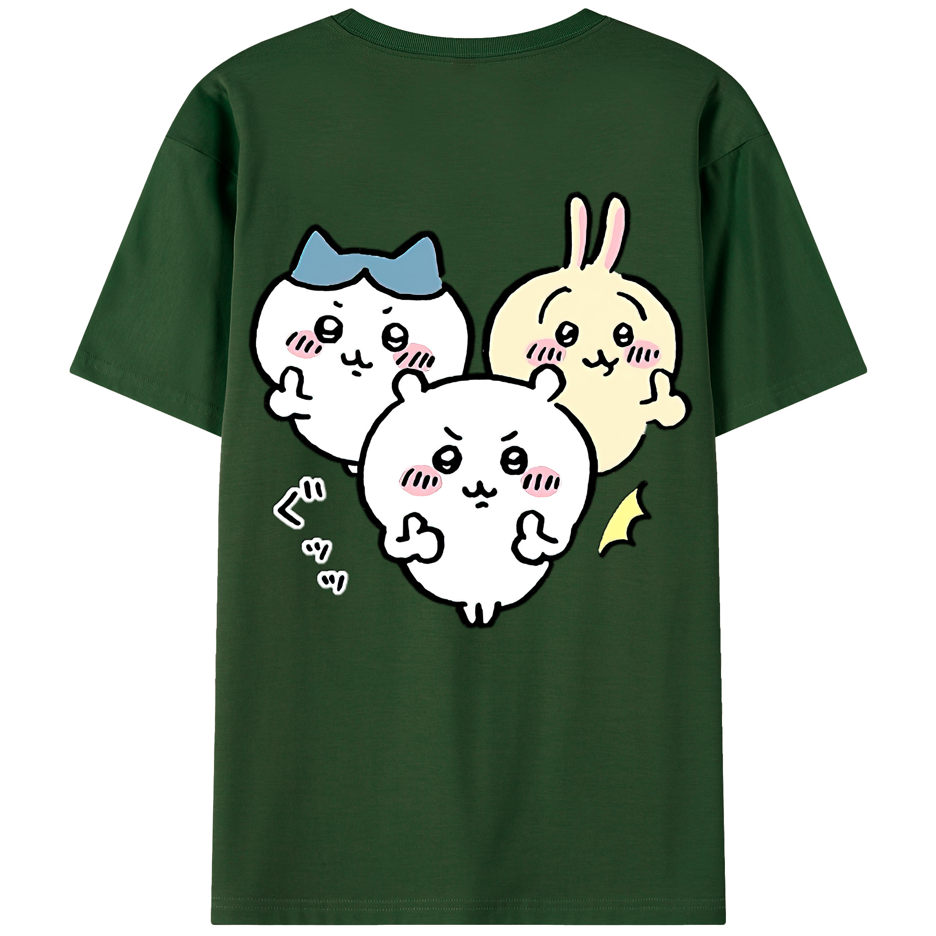 （画像用） ちいかわ うさぎ Chii-kawa usagi 綿100％半袖Tシャツ（背面プリント）